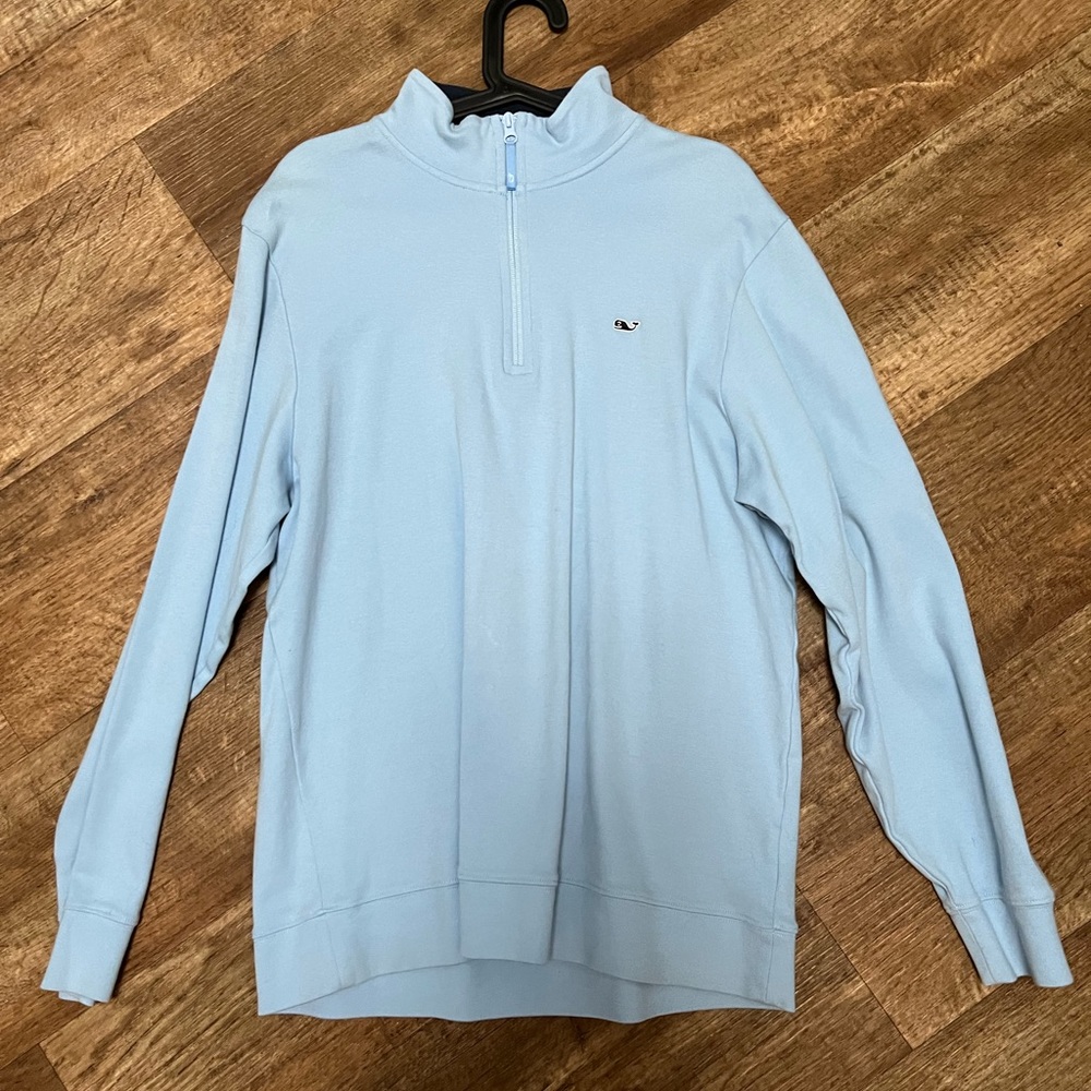 Light blue vineyard vines quarter zip